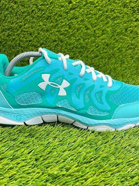 Under Armour Micro G Engage Womens Size 11 Blue White Running Walking Shoes